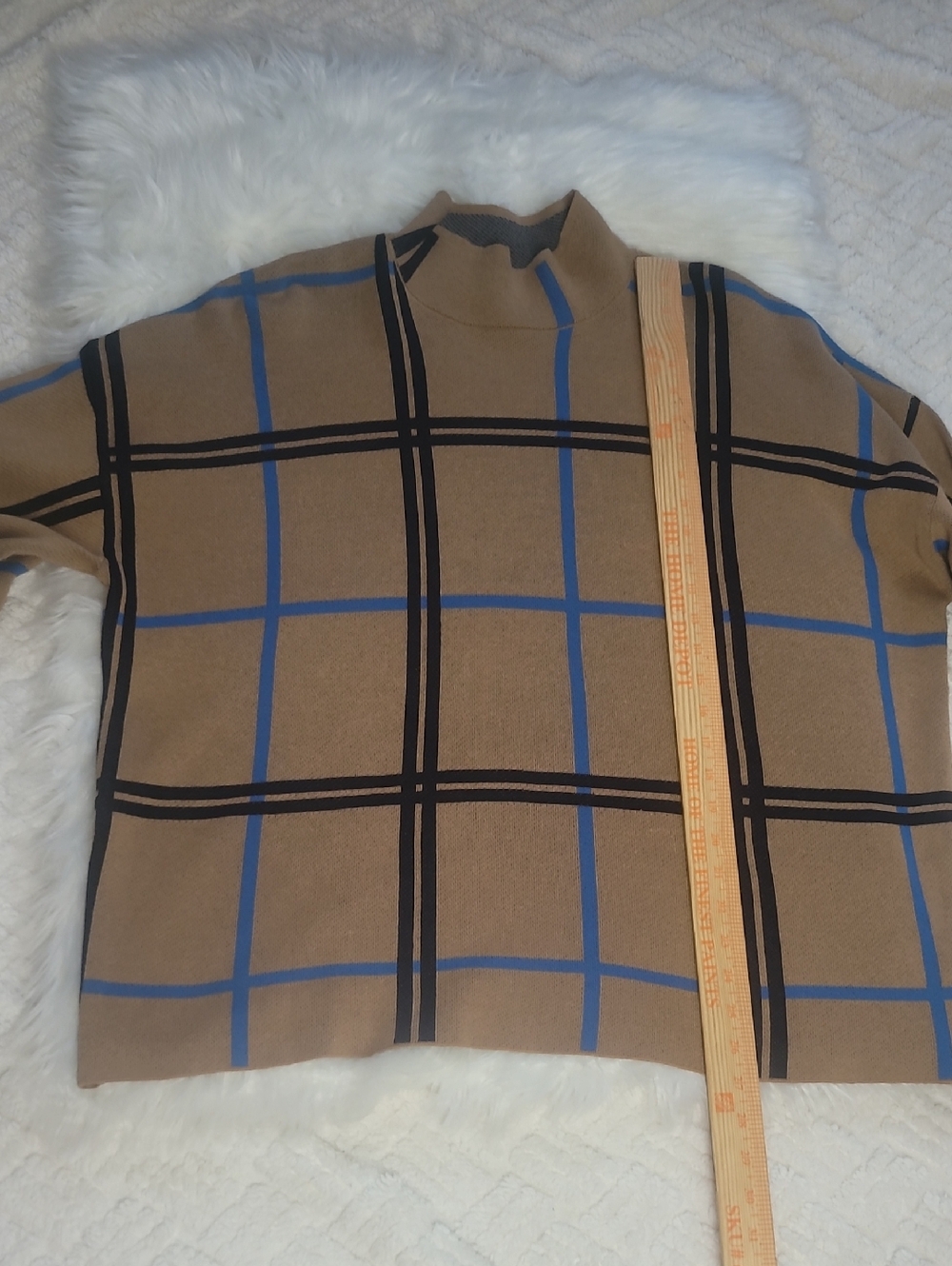 Eloquii Mock Neck Plaid Window Pane Sweater Size 18/20 - Picture 5 of 6